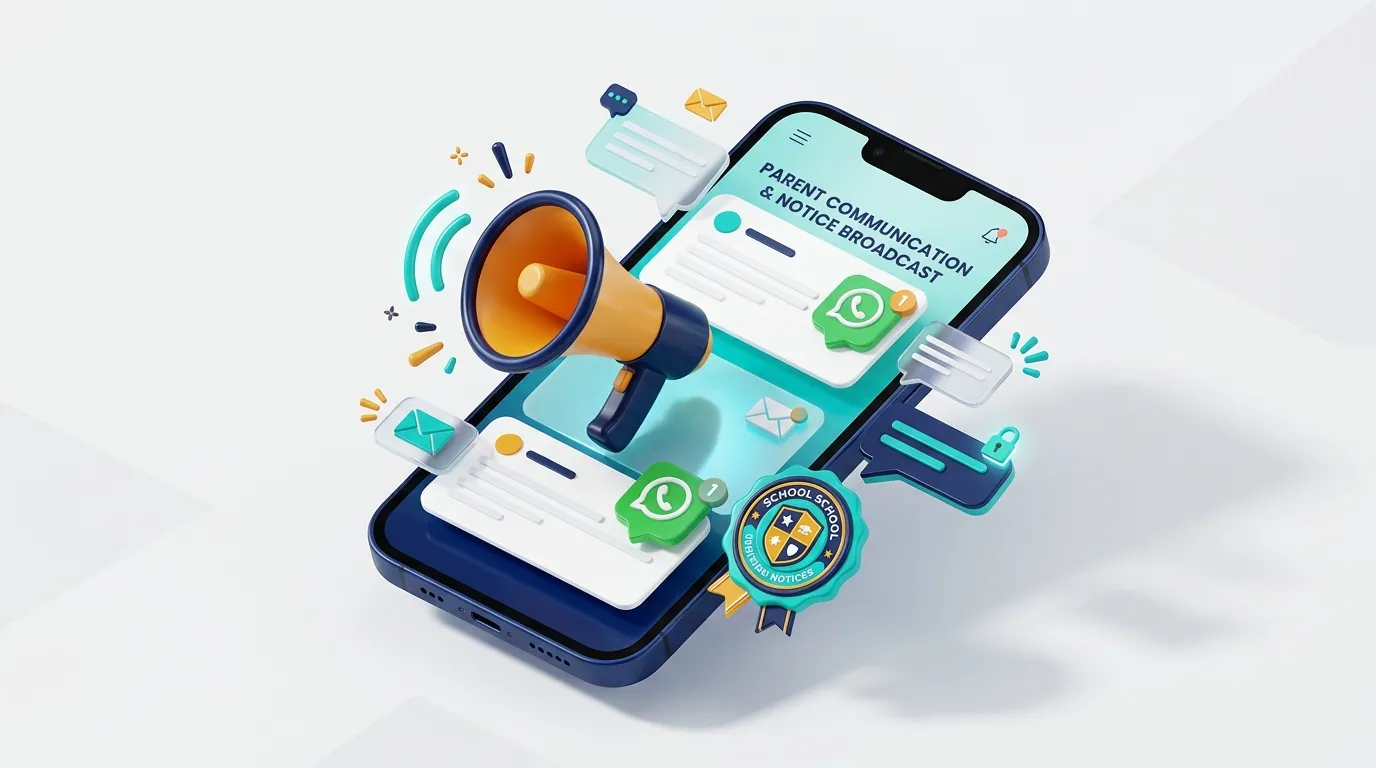 Official Parent-School Communication 3D Illustration