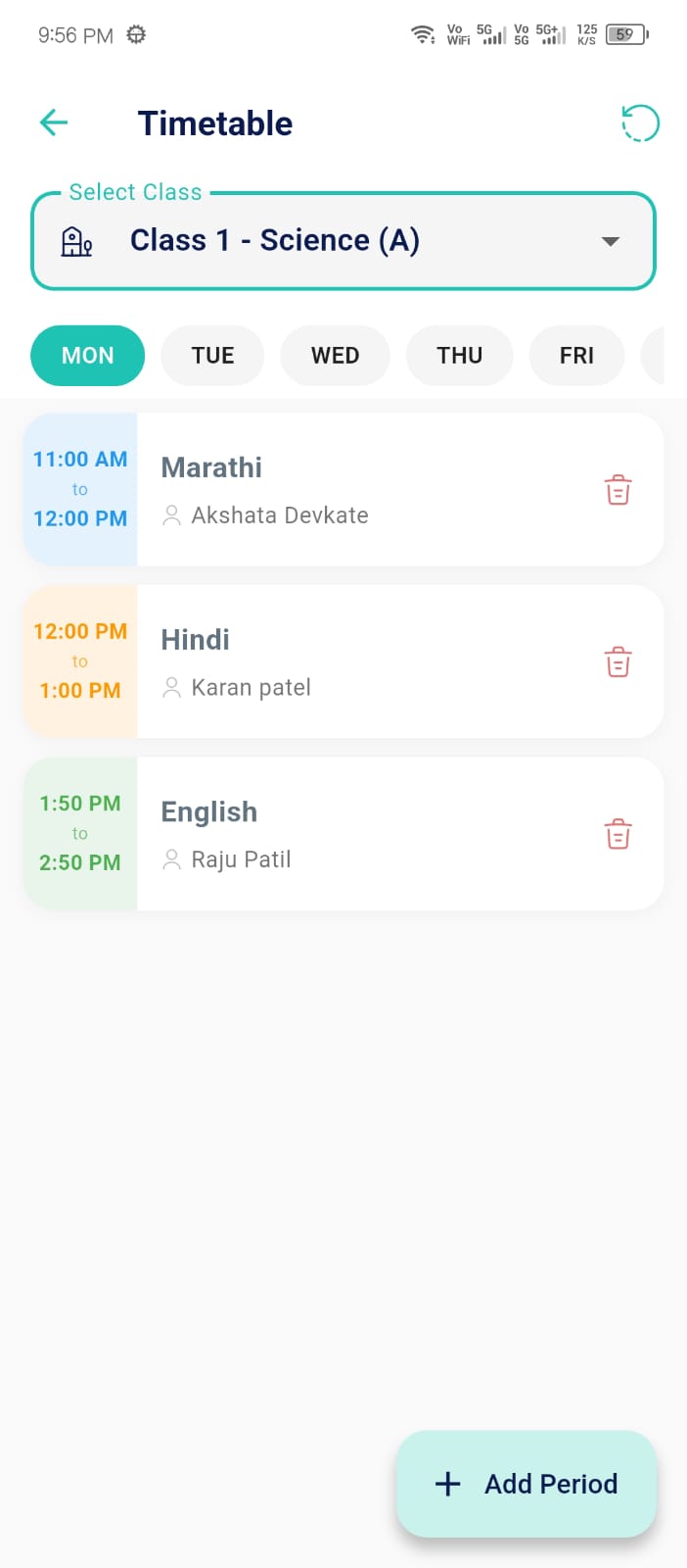 Timetable