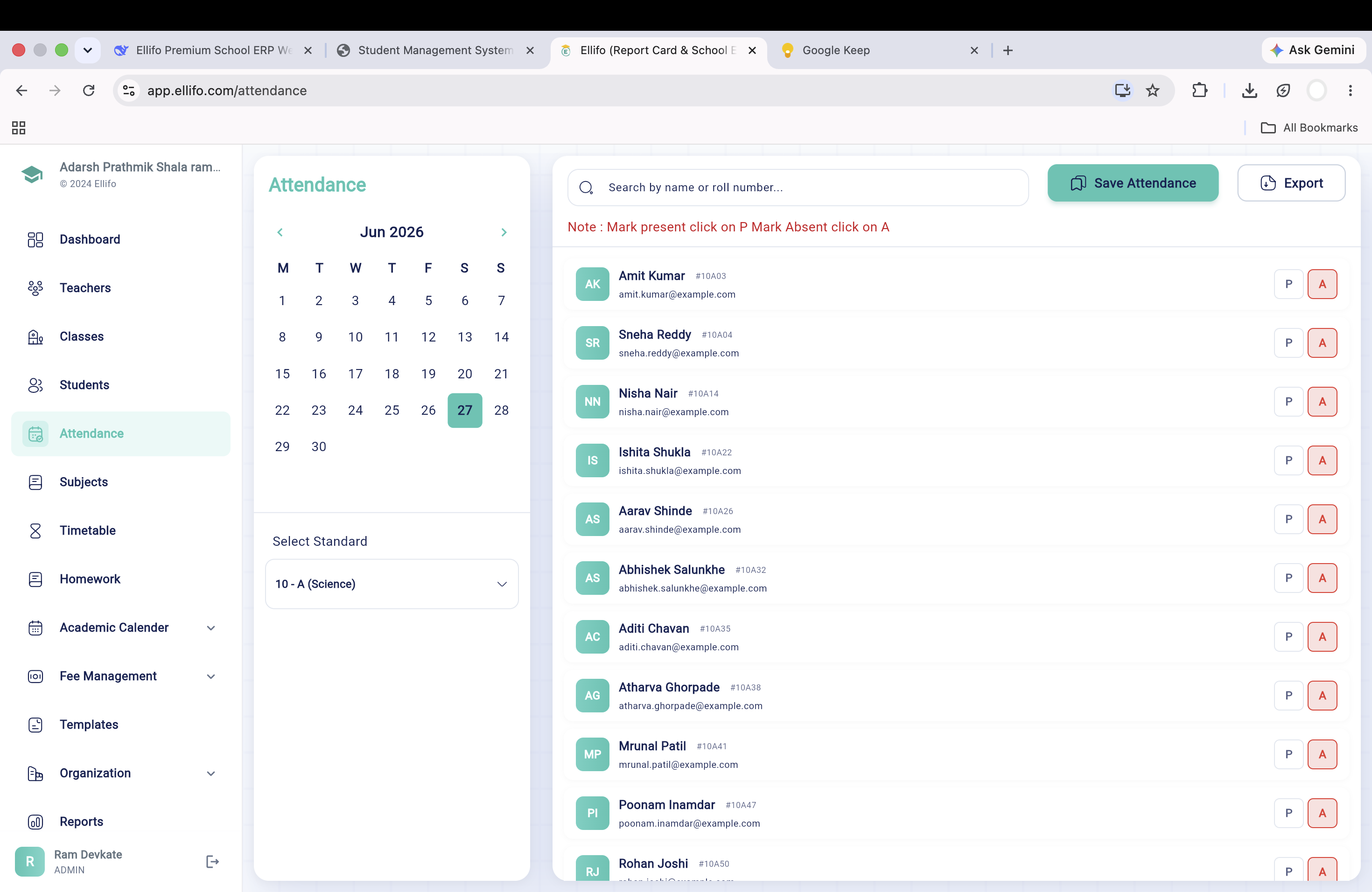 Attendance Management System