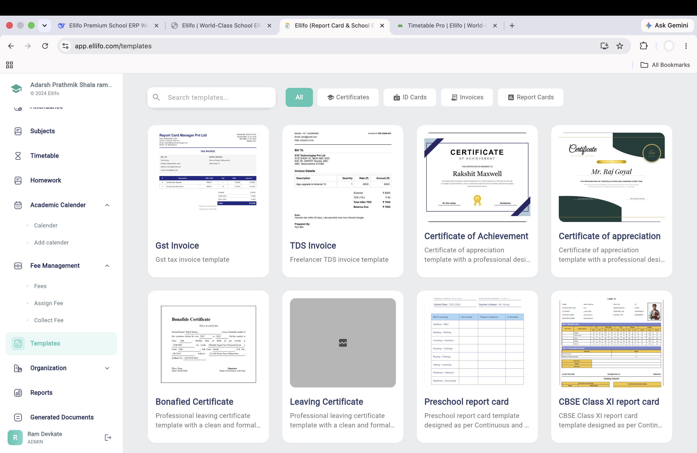 Document Template Gallery