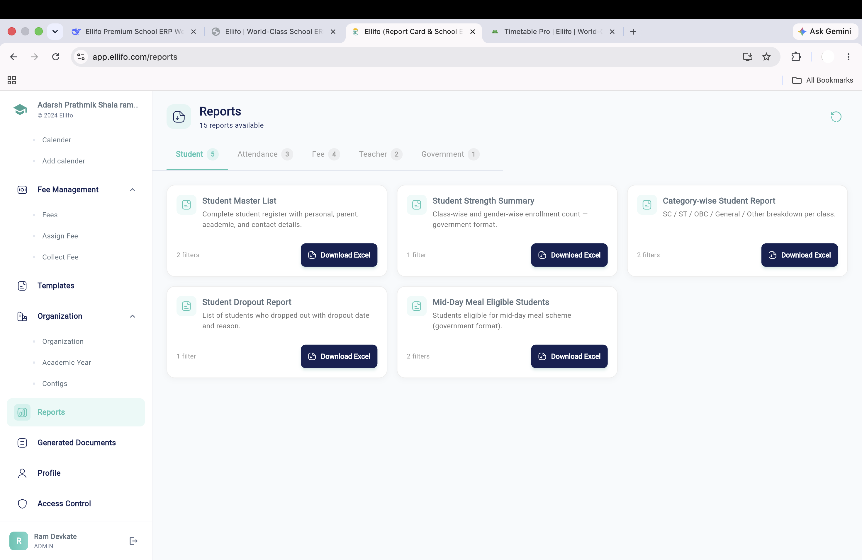 Government Reports Dashboard